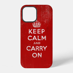 Vintage Grunge Keep Calm and Carry On iPhone 12 Hülle