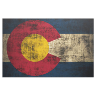 Vintage Grunge-Staats-Flagge von Colorado Stoff