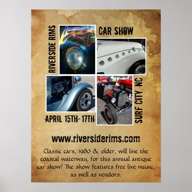 Vintage Grunge Style Event Poster (Vorne)