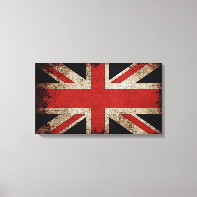 Vintage Grunge UK-Flagge Leinwanddruck (Vorderseite)