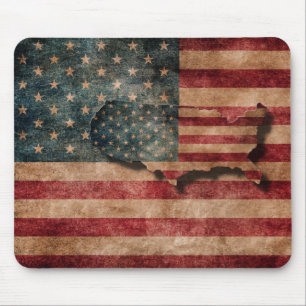 Vintage Grunge USA Sterne und Streifen Flagge und  Mousepad