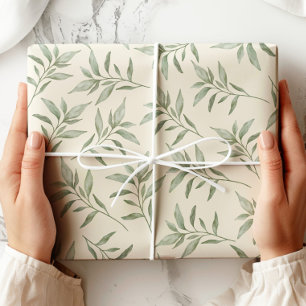 Vintage Grünpflanzen Botanisch Geschenkpapier