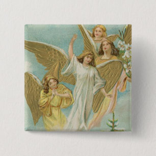 Vintage Gruppe Weihnachtsengel Button