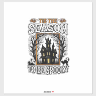 Vintage Grusel-Saison Spukhaus Halloween-Design Aufkleber