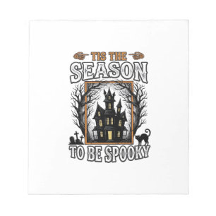 Vintage Gruselige Saison Geisterhaus Halloween Des Notizblock