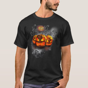 Vintage Gruseliger Kürbis Halloween Kostüm T-Shirt