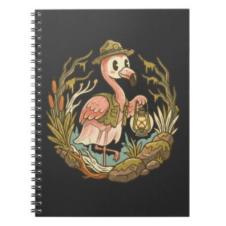 Vintage gruseliges Sumpf-Flamingo-Design Notizblock