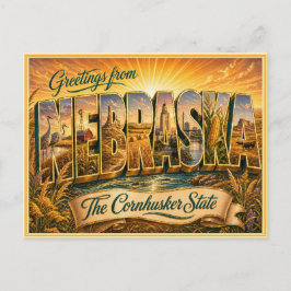 Vintage Gruß aus Nebraska von einer Postkarte