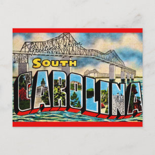 Vintage Gruß aus South Carolina Postkarte