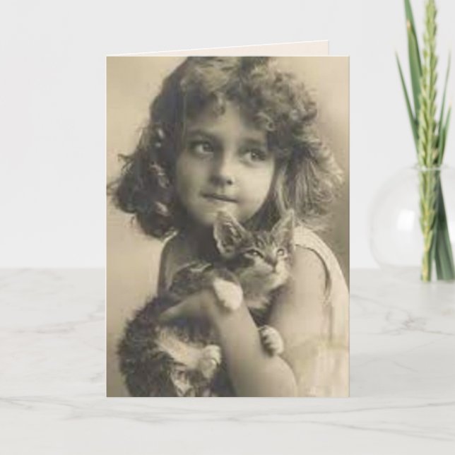 VINTAGE Gruß- und CAT-Grußkarte Karte (Vorderseite)
