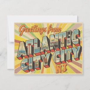 Vintage "Gruß von Atlantic City, NJ" Postkarte