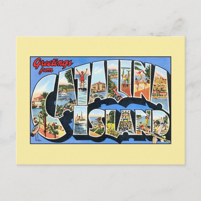 Vintage Gruß von Catalina Island Kalifornien Postkarte (Vorderseite)