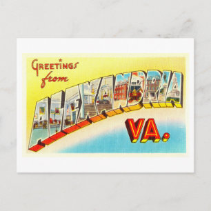 Vintage Grüße aus Alexandria, Virginia Postkarte