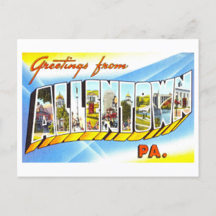Vintage Grüße aus Allentown, Pennsylvania Postkarte