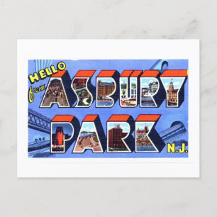 Vintage Grüße aus Asbury Park, New Jersey, Postkarte