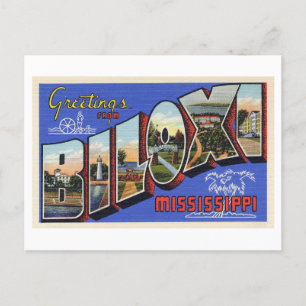 Vintage Grüße aus Biloxi, Mississippi Postkarte