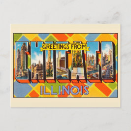 Vintage Grüße aus Chicago Illinois Postkarte