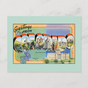 Vintage Grüße aus Colorado Postkarte