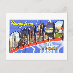 Vintage Grüße aus Dallas, Texas Postkarte