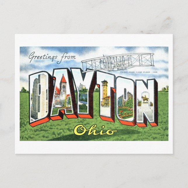 Vintage Grüße aus Dayton, Ohio Postkarte (Vorderseite)