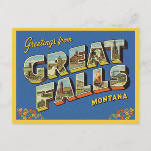 Vintage "Grüße aus den Großen Wasserfällen, Montan Postkarte