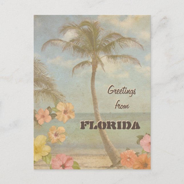 Vintage Grüße aus Florida (anpassbar) Postkarte (Vorderseite)