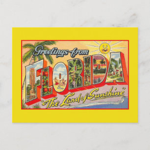 Vintage Grüße aus Florida, Land der Sonne Postkarte