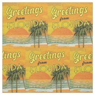 Vintage Grüße aus Florida Pattern Stoff