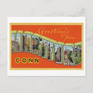 Vintage Grüße aus Hartford, Connecticut Postkarte