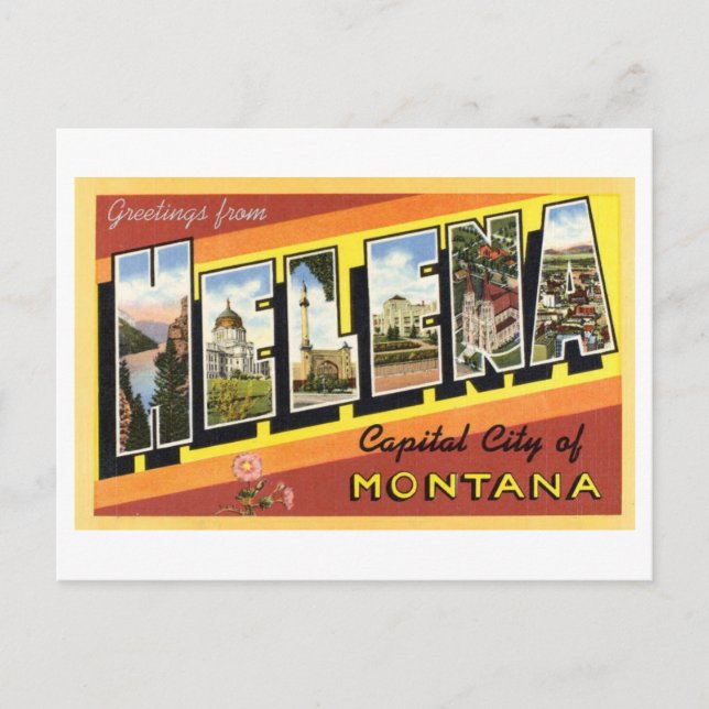 Vintage Grüße aus Helena, Montana Postkarte (Vorderseite)