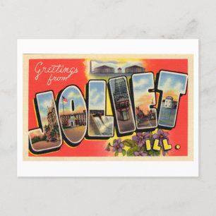 Vintage Grüße aus Joliet, Illinois Postkarte