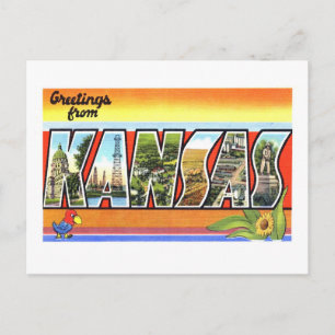 Vintage Grüße aus Kansas Postkarte