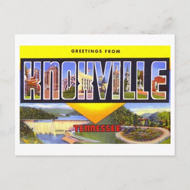 Vintage Grüße aus Knoxville, Tennessee Postkarte (Vorderseite)