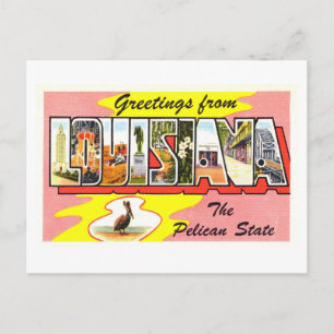 Vintage Grüße aus Louisiana Postkarte