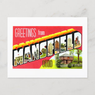 Vintage Grüße aus Mansfield, Ohio, Postkarte