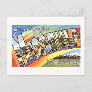 Vintage Grüße aus Missoula, Montana Postkarte