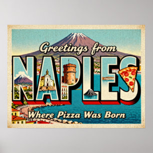 Vintage-Grüße aus Neapel Poster