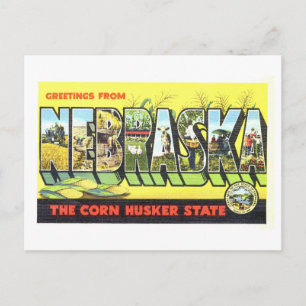 Vintage Grüße aus Nebraska Postkarte