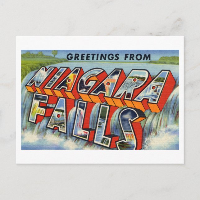 Vintage Grüße aus Niagara Falls Postkarte (Vorderseite)