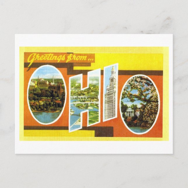 Vintage Grüße aus Ohio Postkarte (Vorderseite)