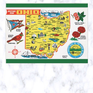 Vintage Grüße aus Ohio Postkarte