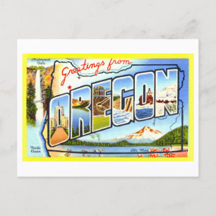 Vintage Grüße aus Oregon Postkarte