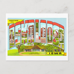 Vintage Grüße aus Oskaloosa, Iowa, Postkarte