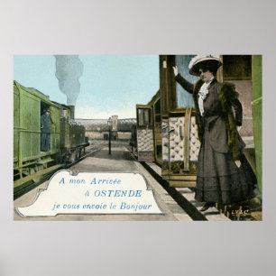 Vintage Grüße aus Ostende Poster