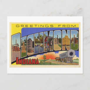 Vintage Grüße aus Richmond, Indiana Postkarte