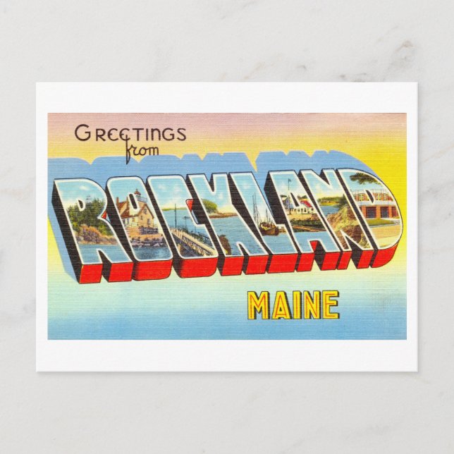 Vintage Grüße aus Rockland, Maine Postkarte (Vorderseite)