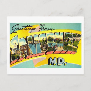 Vintage Grüße aus Salisbury, Maryland Postkarte