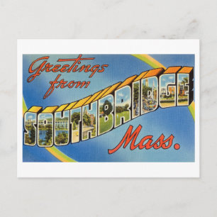 Vintage Grüße aus Southbridge, Massachusetts Postkarte
