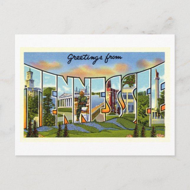 Vintage Grüße aus Tennessee Postkarte (Vorderseite)