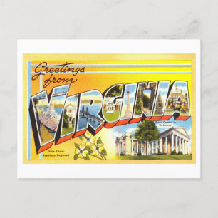 Vintage Grüße aus Virginia Postkarte